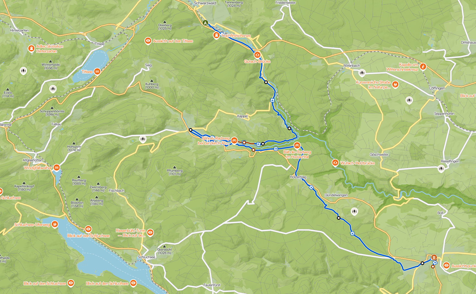 Karte der Tour
